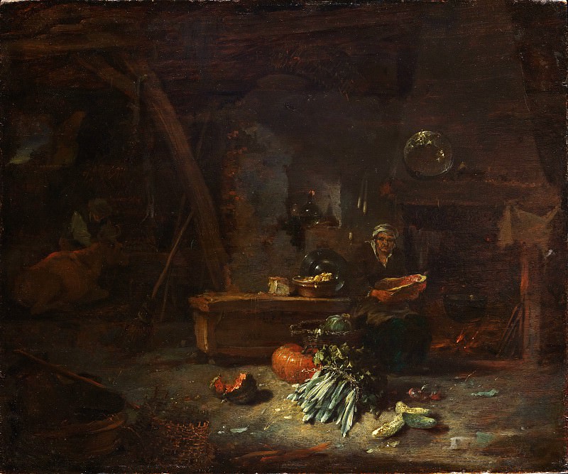 Willem Kalf - Interior of a Kitchen. Metropolitan Museum: part 1