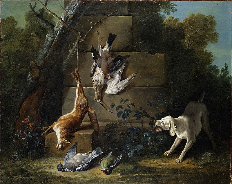 Jean Baptiste Oudry - Dog Guarding Dead Game. Metropolitan Museum: part 1