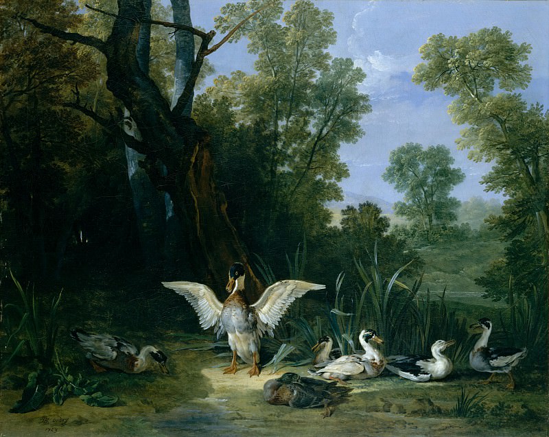 Jean Baptiste Oudry - Ducks Resting in Sunshine. Metropolitan Museum: part 1