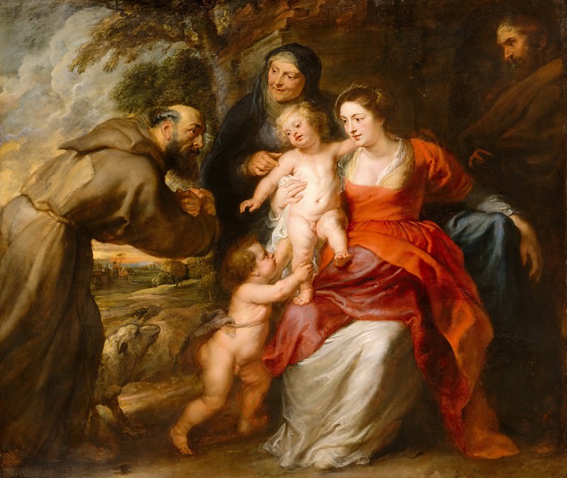 The Holy Family with Saints Francis and Anne and the Infant Saint John the Baptist. Peter Paul Rubens