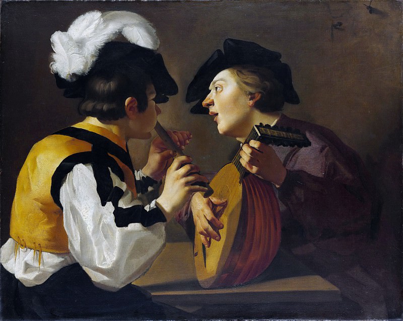 Голландский живописец 17-го века - Два музыканта. Музей Метрополитен: часть 1