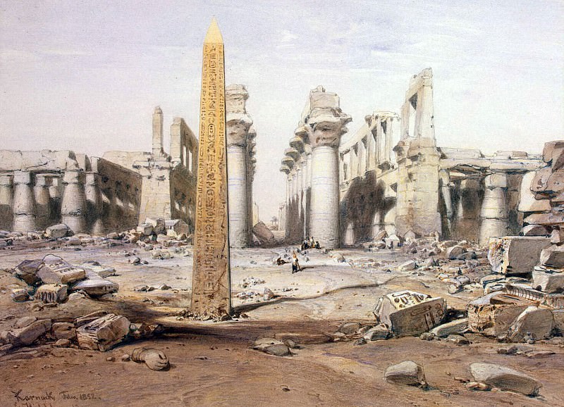 Hildebrandt, Eduard. Kind of ruins of the Temple of Karnak. Hermitage ~ part 13