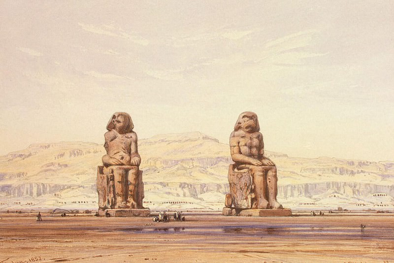 Hildebrandt, Eduard. Statues of Memnon at Thebes. Hermitage ~ part 13
