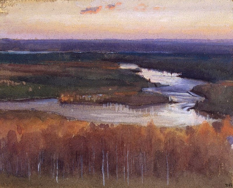 Järnefelt Eero Nicolai. River landscape in autumn. Hermitage ~ part 13