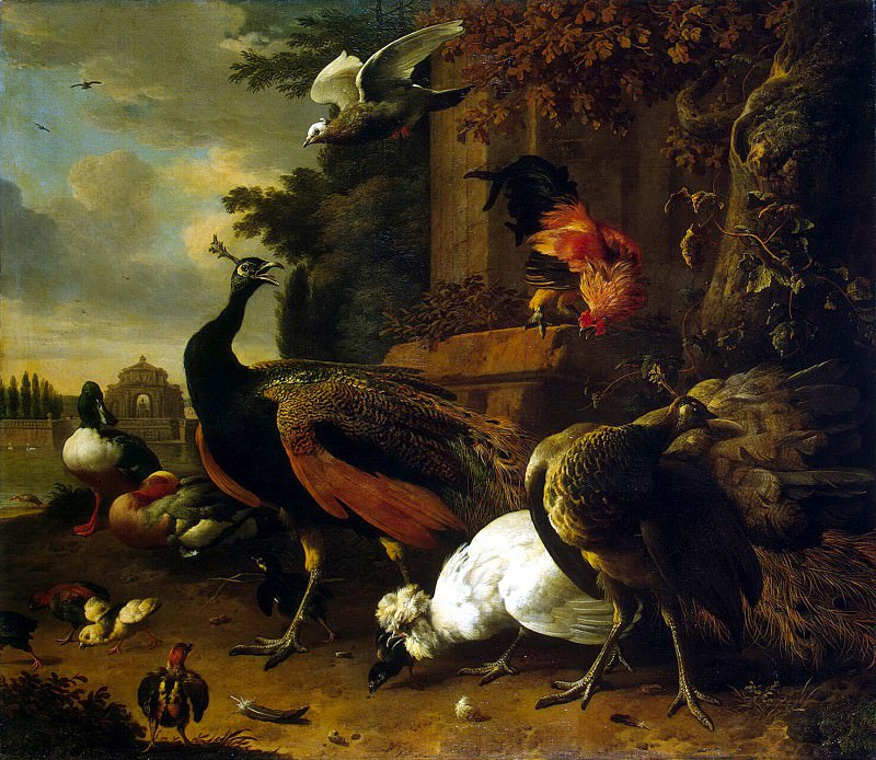 Hondekuter, Melchior de. Birds in the park (2). Hermitage ~ part 13