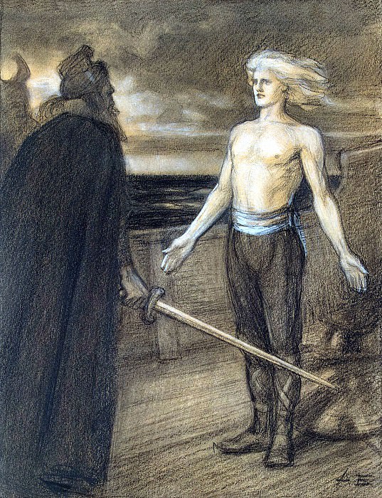 Edelfelt, Albert. Illustration to a poem by J. L. King Fyalar Runeberg. Hermitage ~ part 13