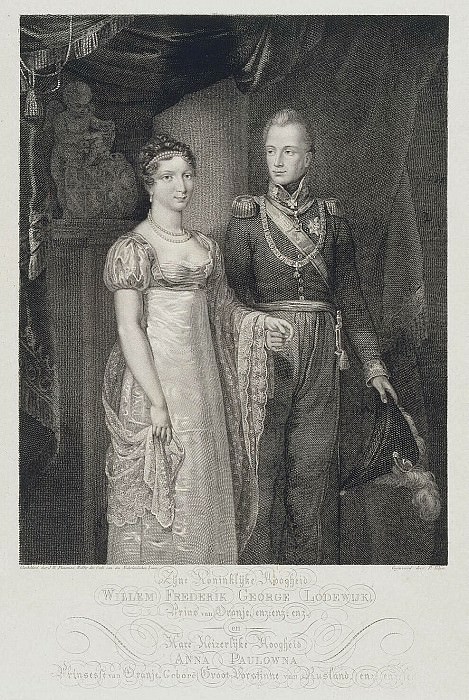 Velin, P. - Portrait of Prince William of Orange with his wife, Anna Pavlovna. Hermitage ~ part 03