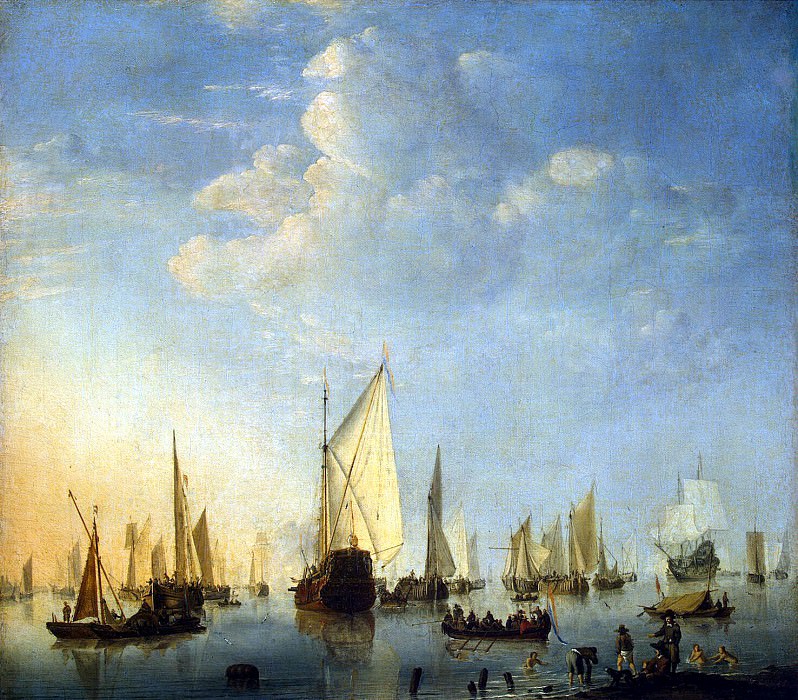 Velde, Willem van Junior - Vessels at anchor. Hermitage ~ part 03
