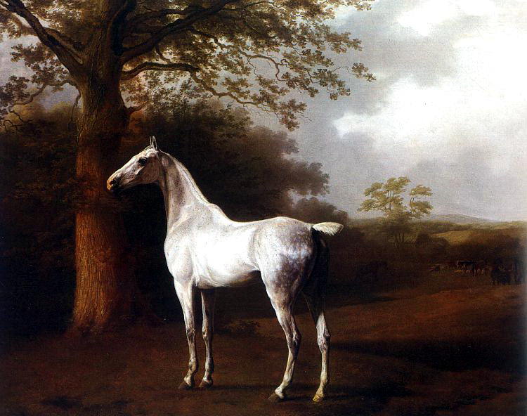Agasse Jacques Laurent White Horse in Pasture, Swiss artists