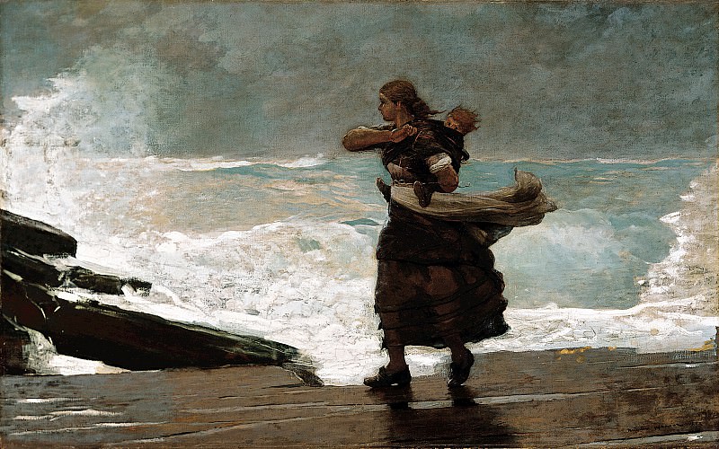 Winslow Homer (1836-1910) - The Gale (1883-93 Worcester Art Museum). part 2 American painters