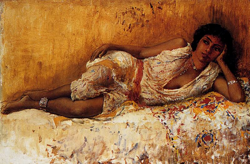 Weeks Edwin Lord Moorish Girl Lying On A Couch, Эдвин Лорд Уикс
