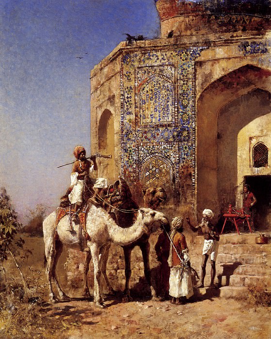 Weeks Edwin Old Blue Tiled Mosque Outside Of Delhi India. Edwin Lord Weeks