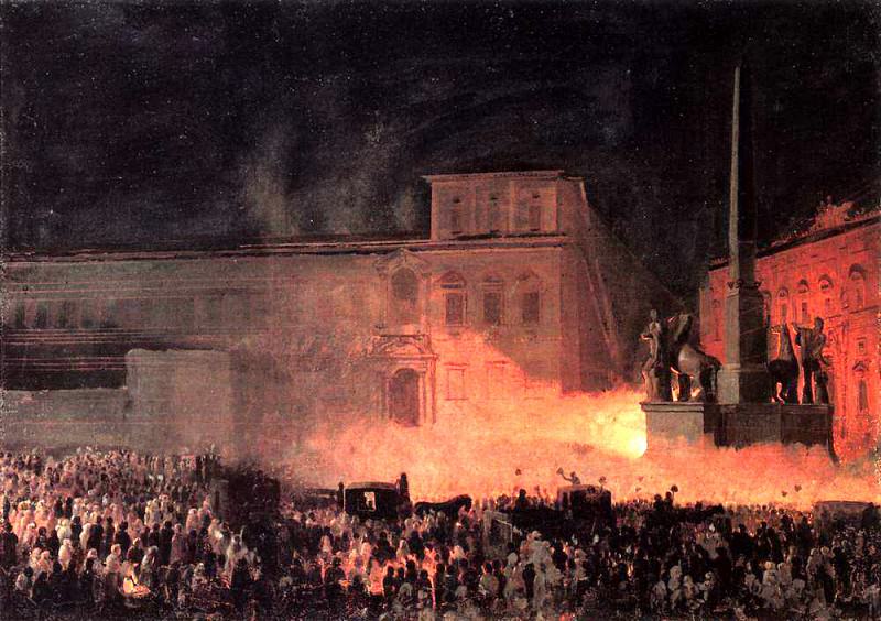 Political demonstration in Rome in 1846. 1850. Karl Pavlovich Bryullov