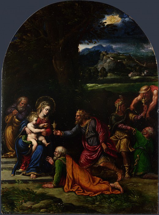 Girolamo da Carpi - The Adoration of the Kings. Part 3 National Gallery UK