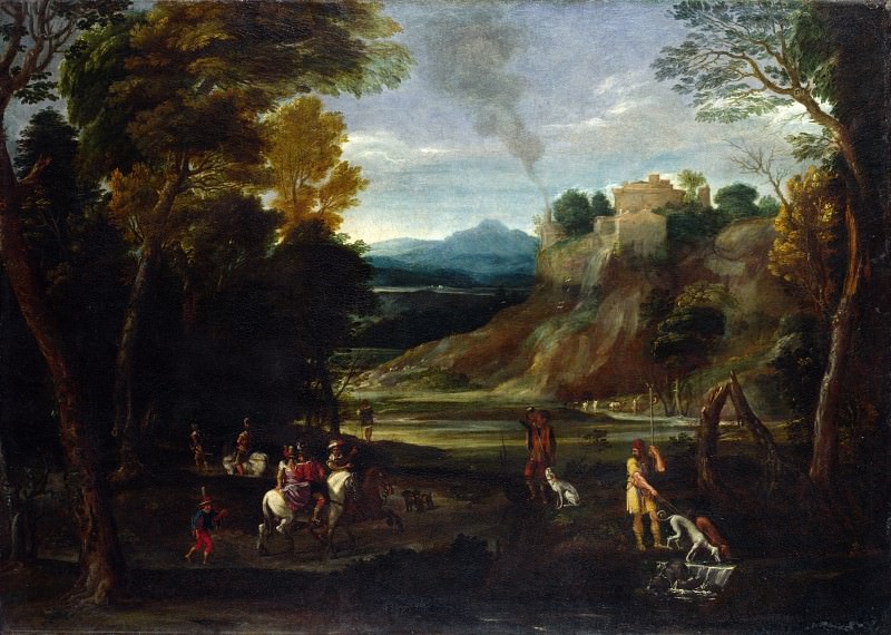 Giovanni Battista Viola - Landscape with a Hunting Party. Part 3 National Gallery UK