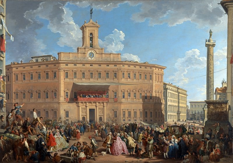 Giovanni Paolo Panini - The Lottery in Piazza di Montecitorio. Part 3 National Gallery UK