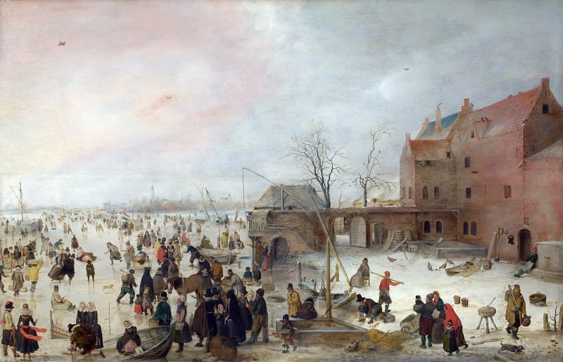 Hendrick Avercamp - A Scene on the Ice near a Town. Part 3 National Gallery UK