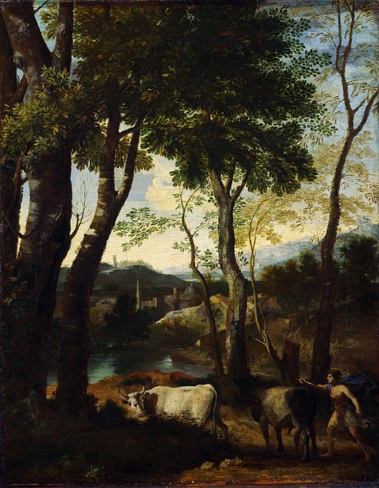 Gaspard Dughet - Landscape with a Cowherd. Part 3 National Gallery UK