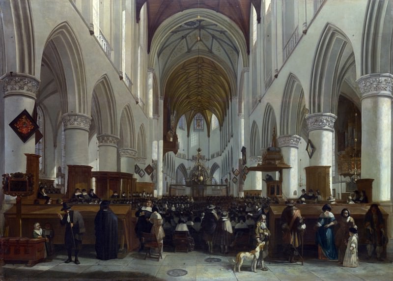 Gerrit Berckheyde - The Interior of the Grote Kerk, Haarlem. Part 3 National Gallery UK