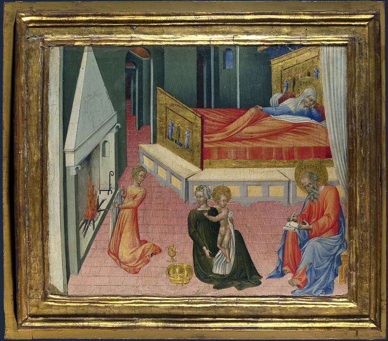 Giovanni di Paolo - The Birth of Saint John the Baptist - Predella Panel. Part 3 National Gallery UK