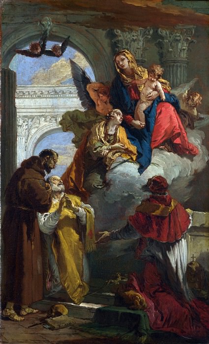 Giovanni Battista Tiepolo - The Virgin and Child appearing to a Group of Saints. Part 3 National Gallery UK