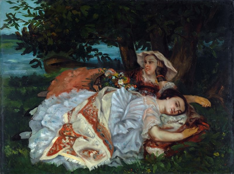 Gustave Courbet - Young Ladies on the Bank of the Seine. Part 3 National Gallery UK