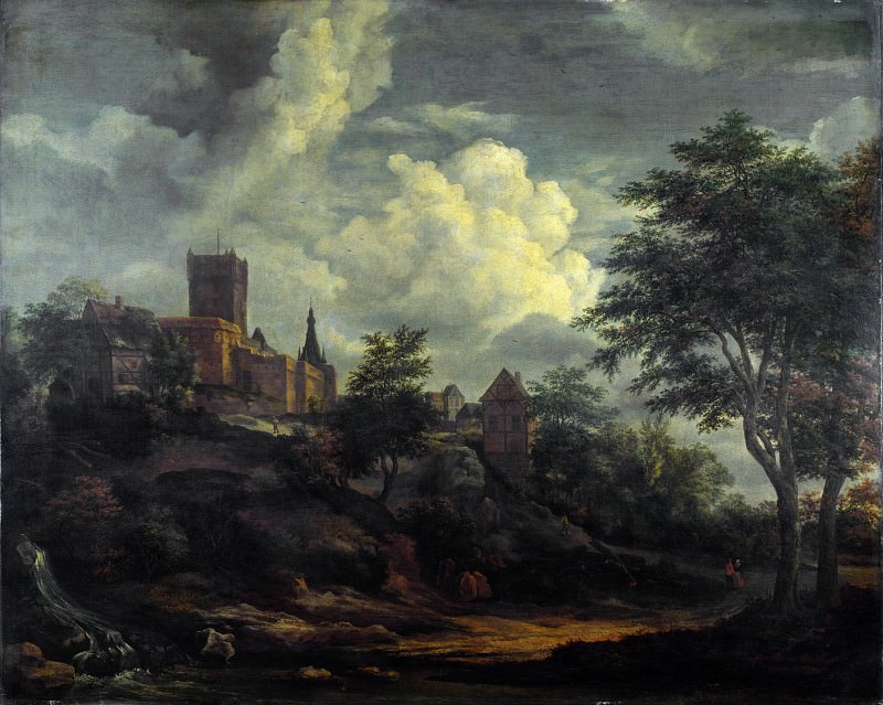 Якоб ван Рейсдаль - Замок на холме у реки. Часть 3 Национальная галерея