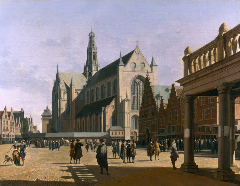 Gerrit Berckheyde - The Market Place and the Grote Kerk at Haarlem. Part 3 National Gallery UK