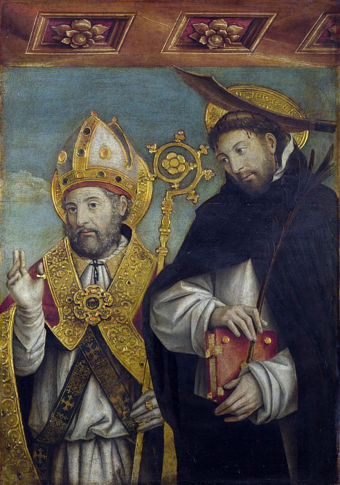 Giovanni Martino Spanzotti - Saint Peter Martyr and a Bishop Saint (Saint Evasio). Part 3 National Gallery UK
