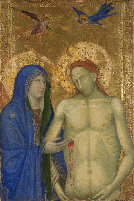 Флорентийская школа, 1340-55 - Мертвый Христос и Дева Мария. Часть 3 Национальная галерея