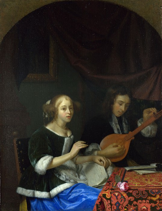 Godfried Schalcken - A Woman singing and a Man with a Cittern. Part 3 National Gallery UK