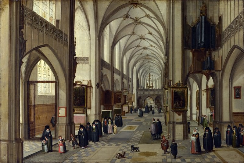 Hendrick van Steenwyck the Younger and Jan Brueghel the Elder - The Interior of a Gothic Church looking East. Part 3 National Gallery UK