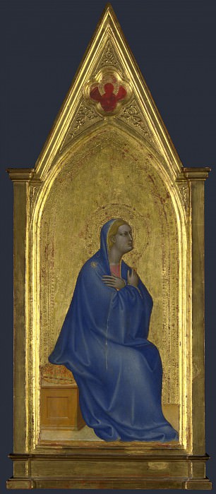 Giovanni da Milano - The Virgin - Left Pinnacle Panel. Part 3 National Gallery UK