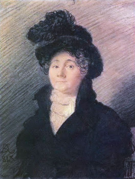 Portrait of Madame Vallo, educators in the family collectors and art lovers AR Tomilova. 1813. IT. K., pastes. 24. 5h19. 5. GTG. Orest Adamovich Kiprensky