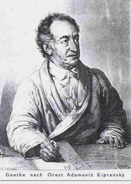 Portrait of the Artist-In. Goethe.. Orest Adamovich Kiprensky