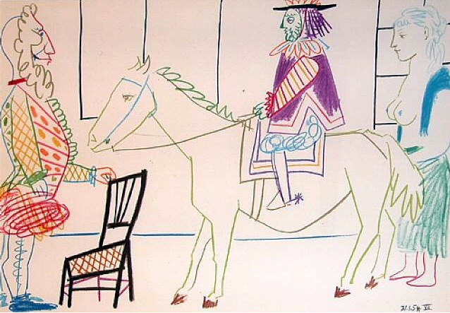 1954 Le roi Е cheval et modКle VII. Пабло Пикассо (1881-1973) Период: 1943-1961