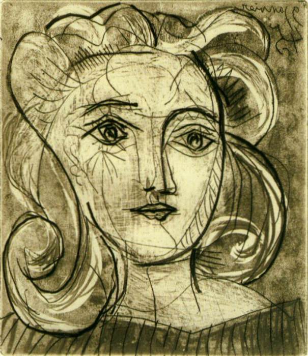 1945 TИte de femme (FranЗoise Gilot) 3. Пабло Пикассо (1881-1973) Период: 1943-1961