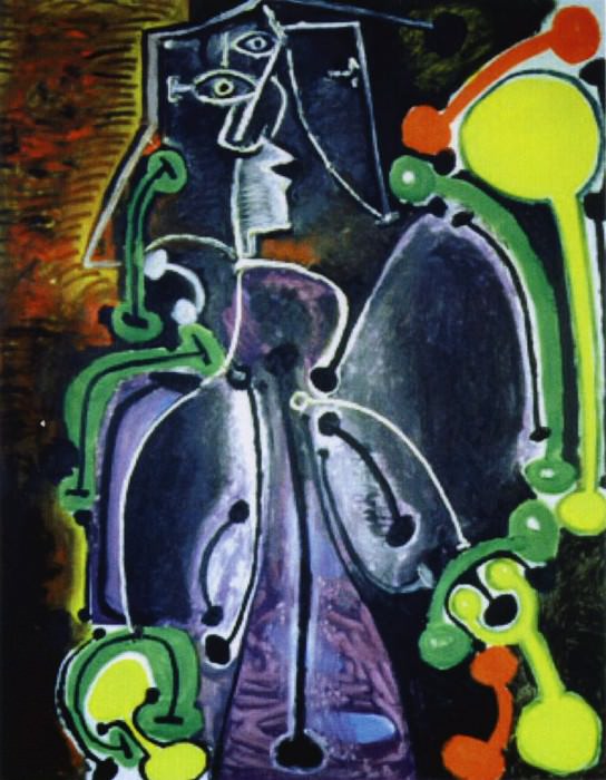 1949 Femme assise. Пабло Пикассо (1881-1973) Период: 1943-1961