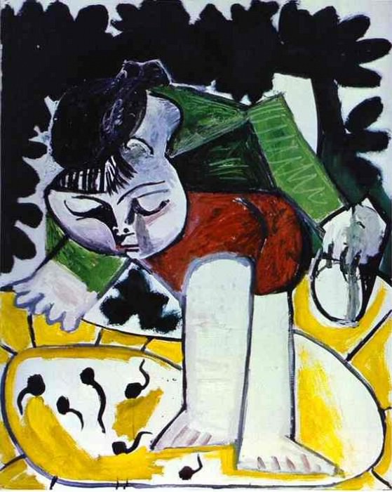 1954 Paloma jouant devant le jardin. Pablo Picasso (1881-1973) Period of creation: 1943-1961