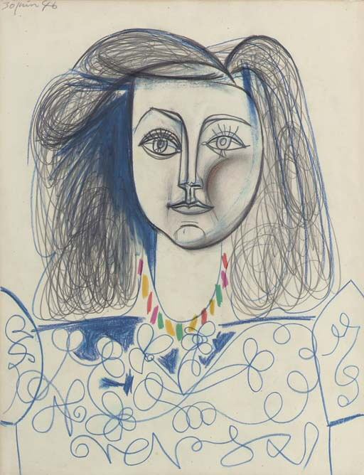 1946 Buste de femme (FranЗoise Gilot). Pablo Picasso (1881-1973) Period of creation: 1943-1961