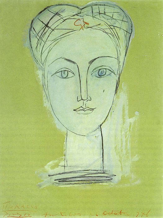 1946 Portrait de FranЗoise avec la faucille et le marteau. Пабло Пикассо (1881-1973) Период: 1943-1961