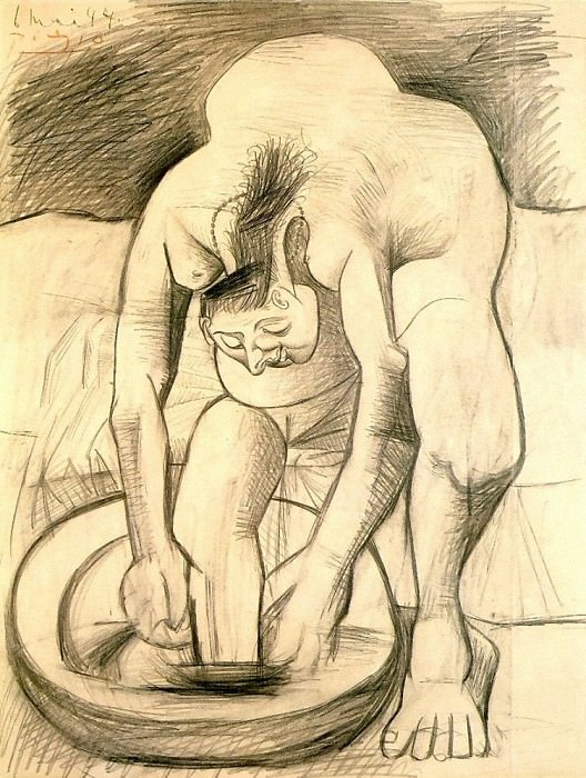 1944 Femme se lavant le pied 1. Пабло Пикассо (1881-1973) Период: 1943-1961