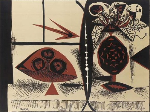 1947 Composition au vase de fleurs. Pablo Picasso (1881-1973) Period of creation: 1943-1961