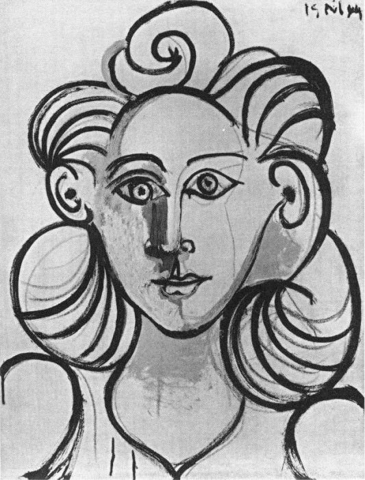 1944 Portrait de femme (FranЗoise Gilot) 2. Пабло Пикассо (1881-1973) Период: 1943-1961