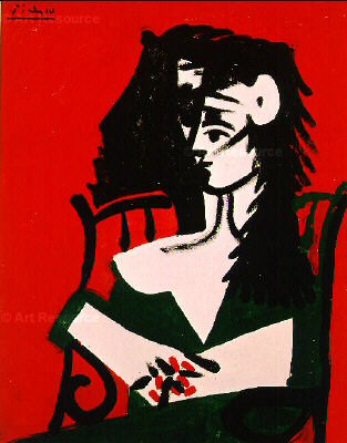 1959 Femme Е la mantille sur fond rouge I. Pablo Picasso (1881-1973) Period of creation: 1943-1961