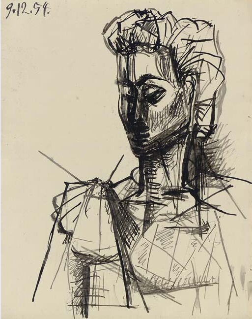 1954 TИte de femme. Pablo Picasso (1881-1973) Period of creation: 1943-1961