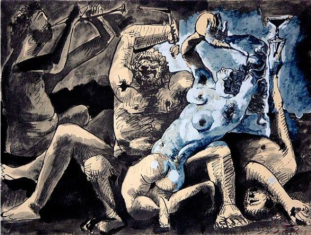 1955 Bacchanale II, Пабло Пикассо (1881-1973) Период: 1943-1961