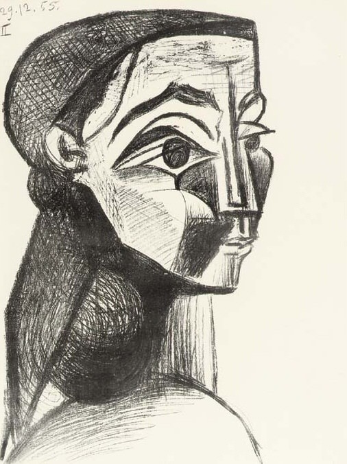 1955 Portrait de femme II. Пабло Пикассо (1881-1973) Период: 1943-1961