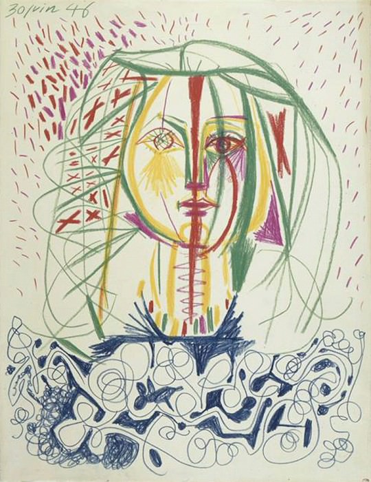 1946 Portrait de FranЗoise 1. Пабло Пикассо (1881-1973) Период: 1943-1961