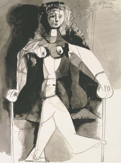 1953 Femme assise1. Пабло Пикассо (1881-1973) Период: 1943-1961